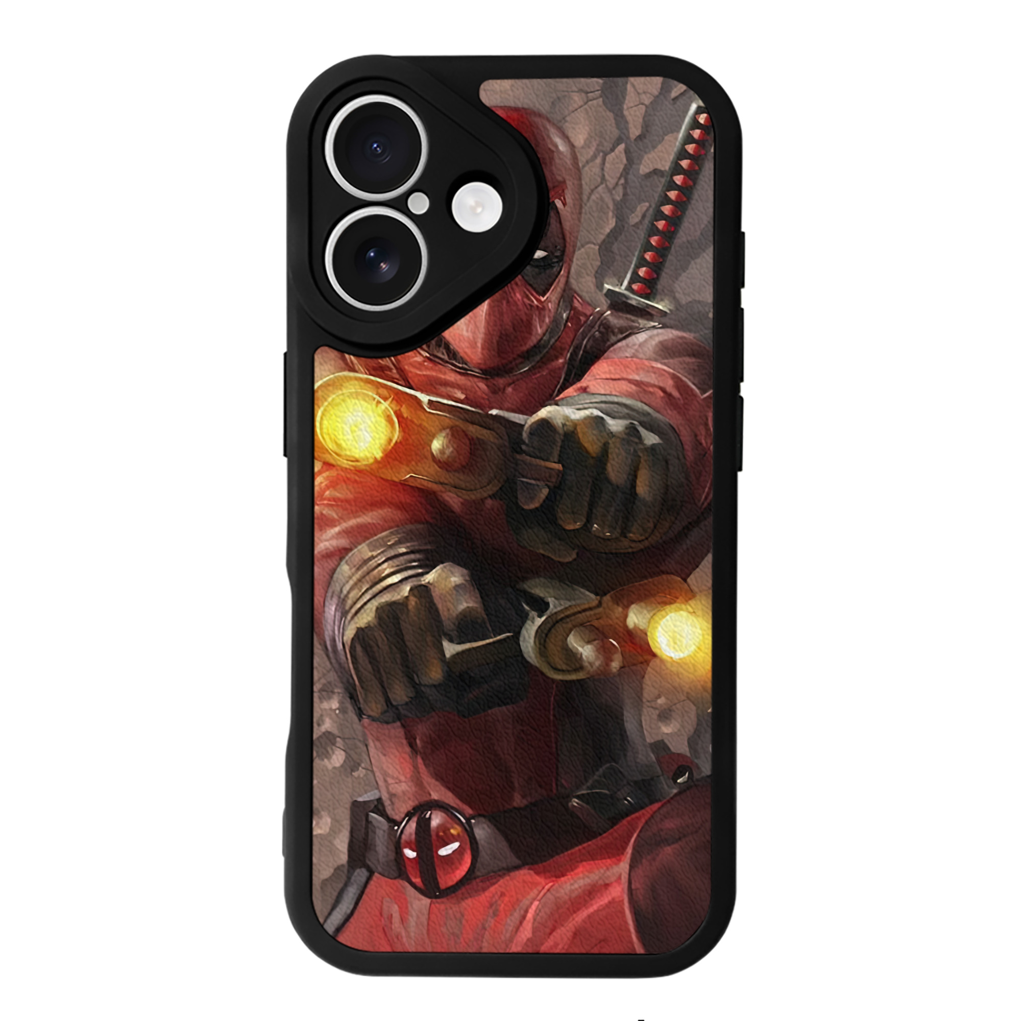 （画像用） Deadpool デッドプール 【iPhone 16シリーズ対応】シリコンスマホケース（レザー調） 材質：シリコン